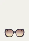 Max Mara Women's Malibu9 58mm Butterfly Sunglasses In Shiny Navy Shiny