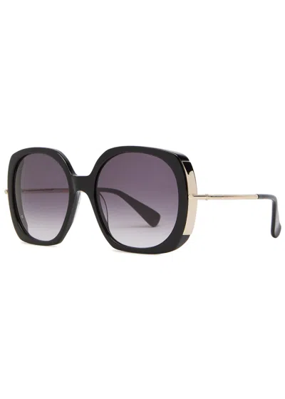 Max Mara Malibu Oversized Round-frame Sunglasses In Black