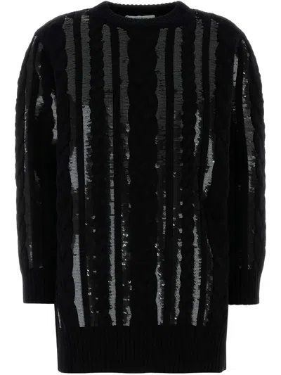 Max Mara Short Wool And Cashmere Dress In Black