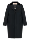 Max Mara Mammola Velvet-collar Coat In Black