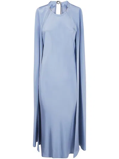 MAX MARA MAX MARA MANAGUA PURE SILK CREPE DE CHINE DRESS WITH CAPE