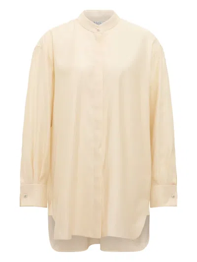 Max Mara Mandarin-collar Shirt In Neutral