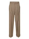 Max Mara Manetta Ankle Cuff Pinstripe Pants Trousers Brown In Neutral