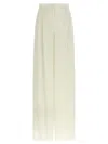 Max Mara High Waist Wide Leg Trousers With Pleats In Neutral