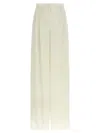 Max Mara High Waist Wide Leg Trousers With Pleats In Neutral