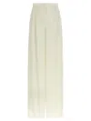 Max Mara High Waist Wide Leg Trousers With Pleats In White
