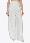 Max Mara Manetta Tailored Wide-leg Pants In White