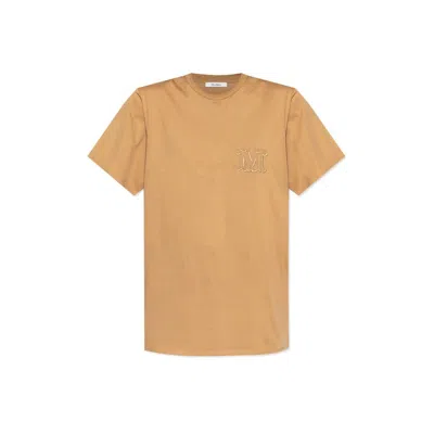 Max Mara Mango Logo-embroidered T-shirt In Brown
