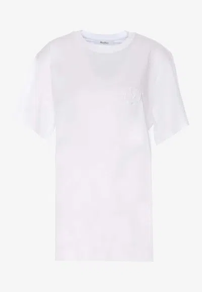 Max Mara Mango Logo T-shirt In White