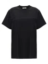 Max Mara Cotton T-shirt With Embroidered Monogram In Black