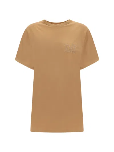 Max Mara Papaia Cotton Crew-neck T-shirt In Brown