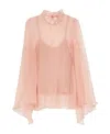 Max Mara Maniero Logo Blouse In Pink