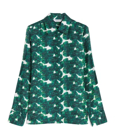 Max Mara Mannish Printed Silk Shirt