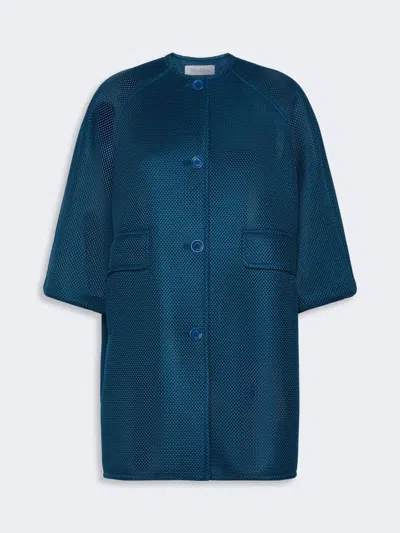 Max Mara Manteau En Maille Technique In Blue