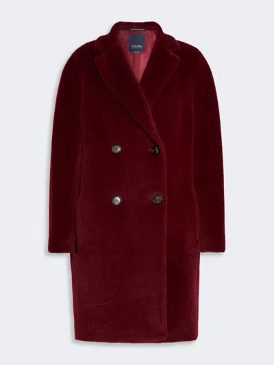 Max Mara Manteau Mi-long En Alpaga Et Laine In Bordeaux