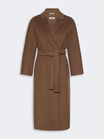 Max Mara Manteau Mi-long En Drap De Laine In Brown