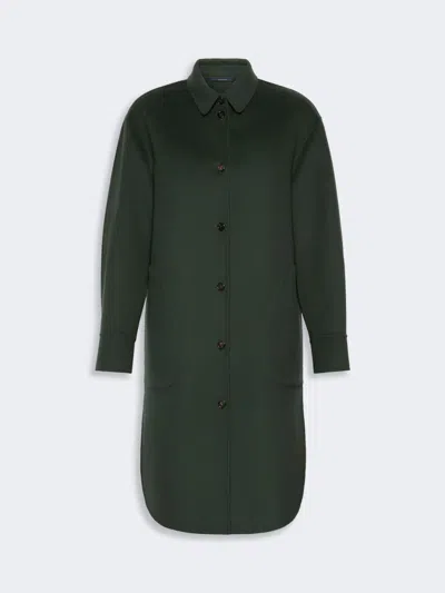 Max Mara Manteau Mi-long En Drap De Laine In Green