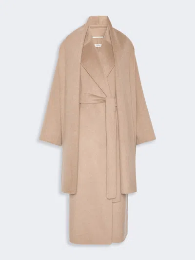 Max Mara Manteau Peignoir En Double De Laine Et Cachemire In Argile