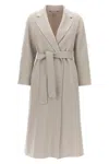 Max Mara Virgin Wool Wrap Coat In Gray