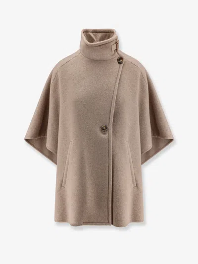 Max Mara Hand-sewn Derrik Cashmere Cape In Gray