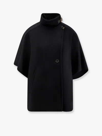 Max Mara Hand-sewn Derrik Cashmere Cape In Black