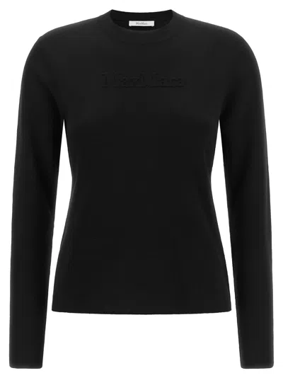 Max Mara Virgin Wool Crewneck Sweater In Black