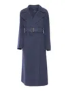 Max Mara Manu Navy Coat In Blue