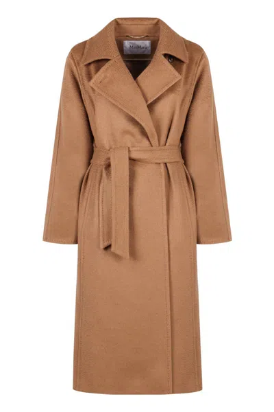 Max Mara Nyssa Belted Cashmere Long Coat In Brown