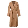 Max Mara Waist Belted Long Length Jacket In Brown
