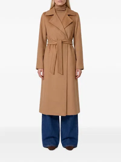Max Mara Manuela Belted Coat In Nude