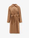 Max Mara Nina Camel Coat With Belt In Brown
