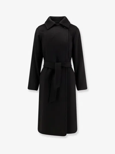 Max Mara Manuela Camel Coat In Black