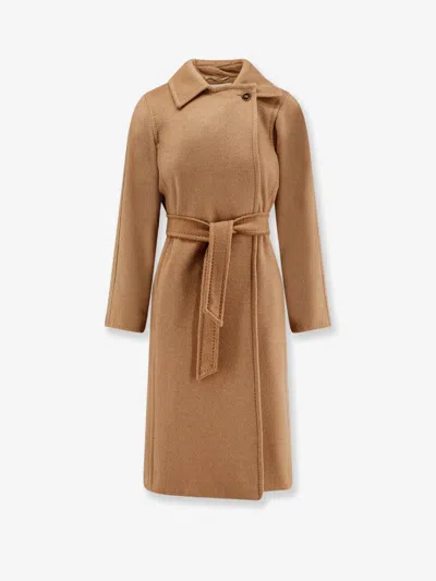 Max Mara Manuela Camel Hair Coat In Beige