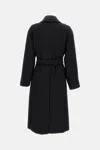 Max Mara Manuela Camel Sable Long Robe Coat In Black