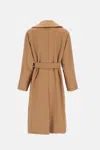 Max Mara Manuela Camel Sable Long Robe Coat In Brown