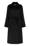 Max Mara Studio Black Wool Bcollag Coat In Black