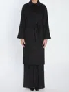 Max Mara Relaxed Fit Belted Coat Pockets In Black