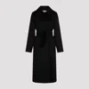 Max Mara Studio Black Wool Bcollag Coat In Black