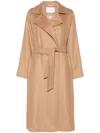Max Mara Cashmere Robe Style Coat With Eight In Brown