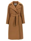 Max Mara Wool Long-sleeved Coat In Camel