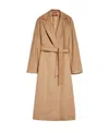Max Mara Wool Cashmere Long-sleeved Coat In Brown