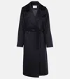 Max Mara Manuela Icon Belted Wool Coat In Blue