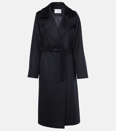Max Mara Manuela Icon Belted Wool Coat In Blue