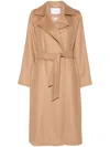 Max Mara Cashmere Robe Style Coat With Eight In Neutrals