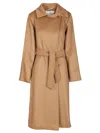Max Mara Manuela Icon Coats Beige In Brown
