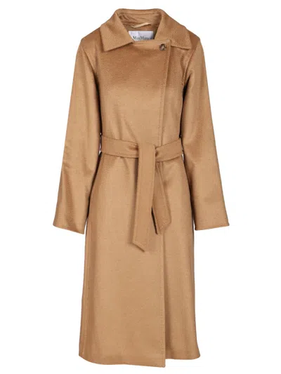 Max Mara Manuela Icon Coats Beige In Brown