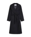 Max Mara Collared Belted Coat In Black