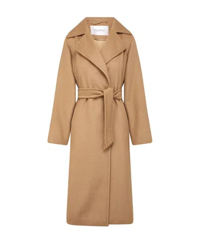 Max Mara Manuela Long-sleeved Coat In Camel