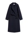 Max Mara Tie A Belt Overcoat In Black