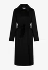 Max Mara Manuela Icon Belted Wool Coat In Black